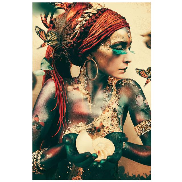 

Африканская женская бабочка, современное искусство, картина маслом, женские портретные постеры и гравюра, украшение для гостиной 21cm×30cm NoFrame