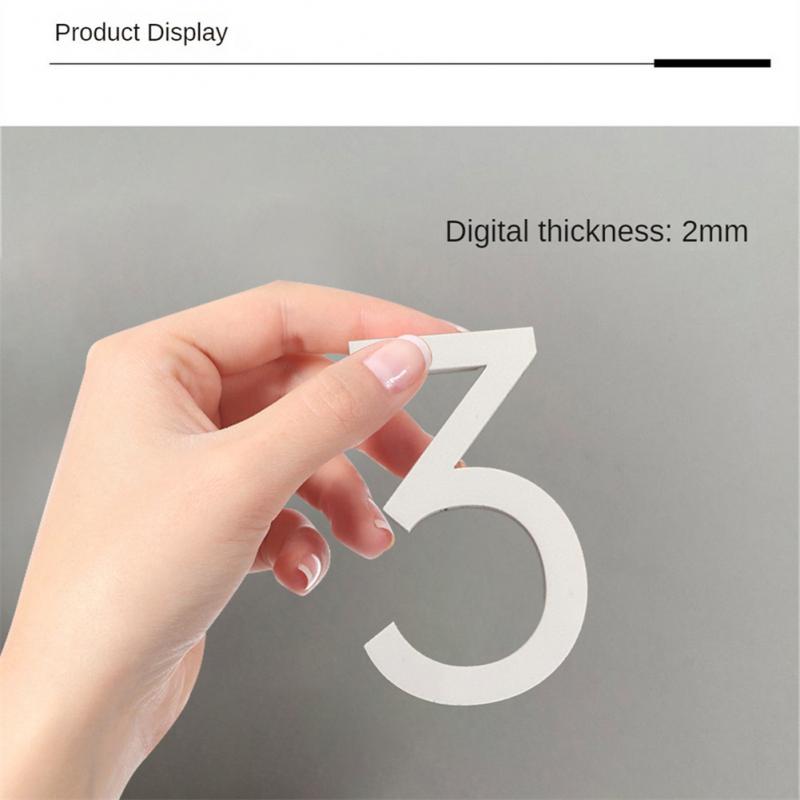 New Floating House Numbers Creative Modern Zinc Number Self Adhesive Door Sign Outdoor Mailbox Apartment Home Decor Numbers