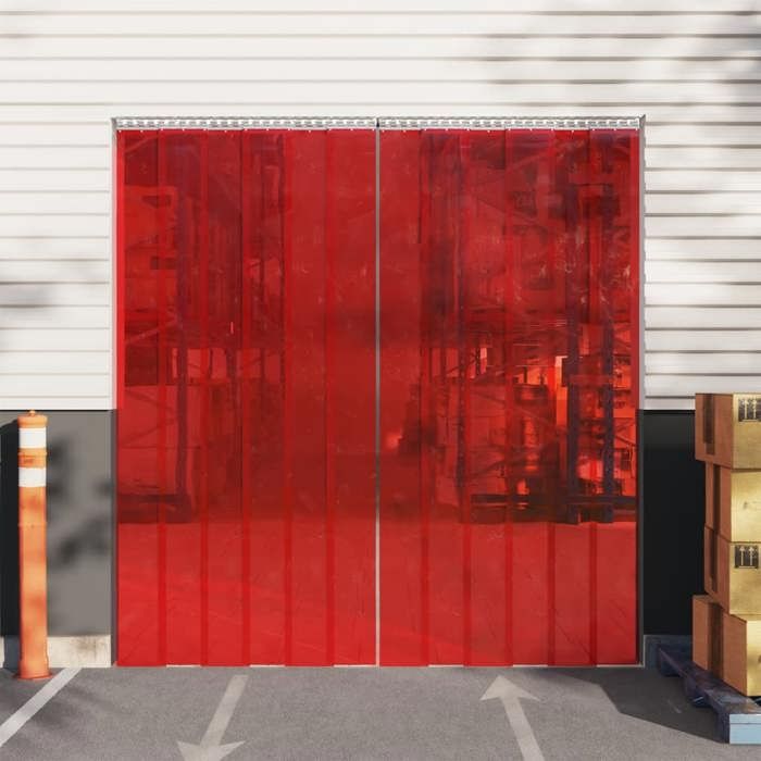 VidaXL Rideau de porte rouge 200 mmx1,6 mm 25 m PVC, bande de porte, rideau de bande pvc, rideau de porte pvc 153866