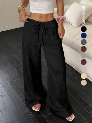 2025 Herbst Europäischer & Amerikanischer Stil Damen Einfarbig Gerade Bein Lässige Hose