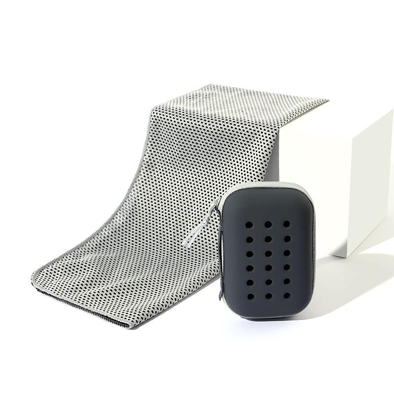 Schnelltrocknendes Handtuch Weiches Atmungsaktives Handtuch mit Aufbewahrungsbox Sport Laufen Yoga Fitnessstudio Club