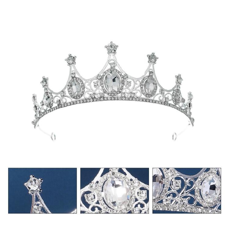 Elegant Rhinestones Crowns Hair Accessory Theater Costume Props Lightweight Metal Bridal Party Headpiece