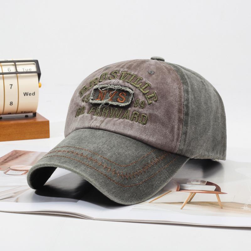 Four Seasons Men's Baseball Cap Casual Wash Embroidered Cap Curved Brim Bowler Sun Hat Official Website