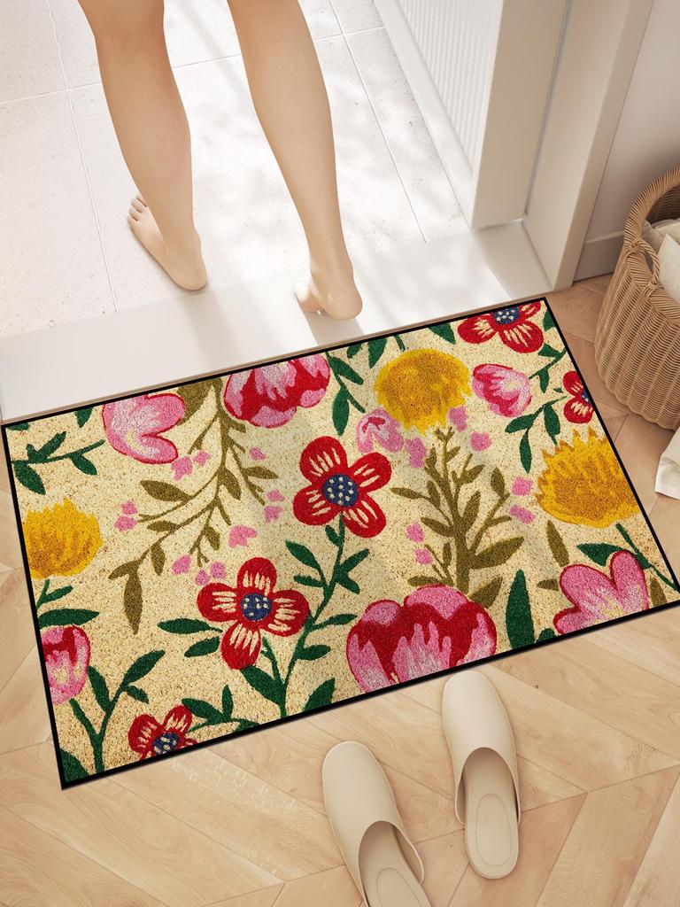 1 buc Covoraș de ușă cu grafică florală și literară Covoraș Covoare Covor Baie Bucătărie Grădină Anti-alunecare Mic Acasă Bucătărie Covorașe de bun venit