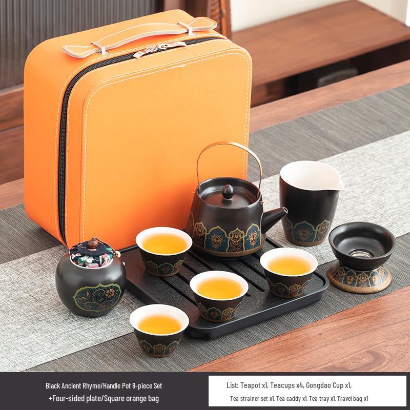

Portable Ceramic Overhead Handle Tea Set