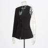 Personalized Street Style High-end Suit Women With Irregular One-sided Sleeves Small High Waist Wide-leg Pants
