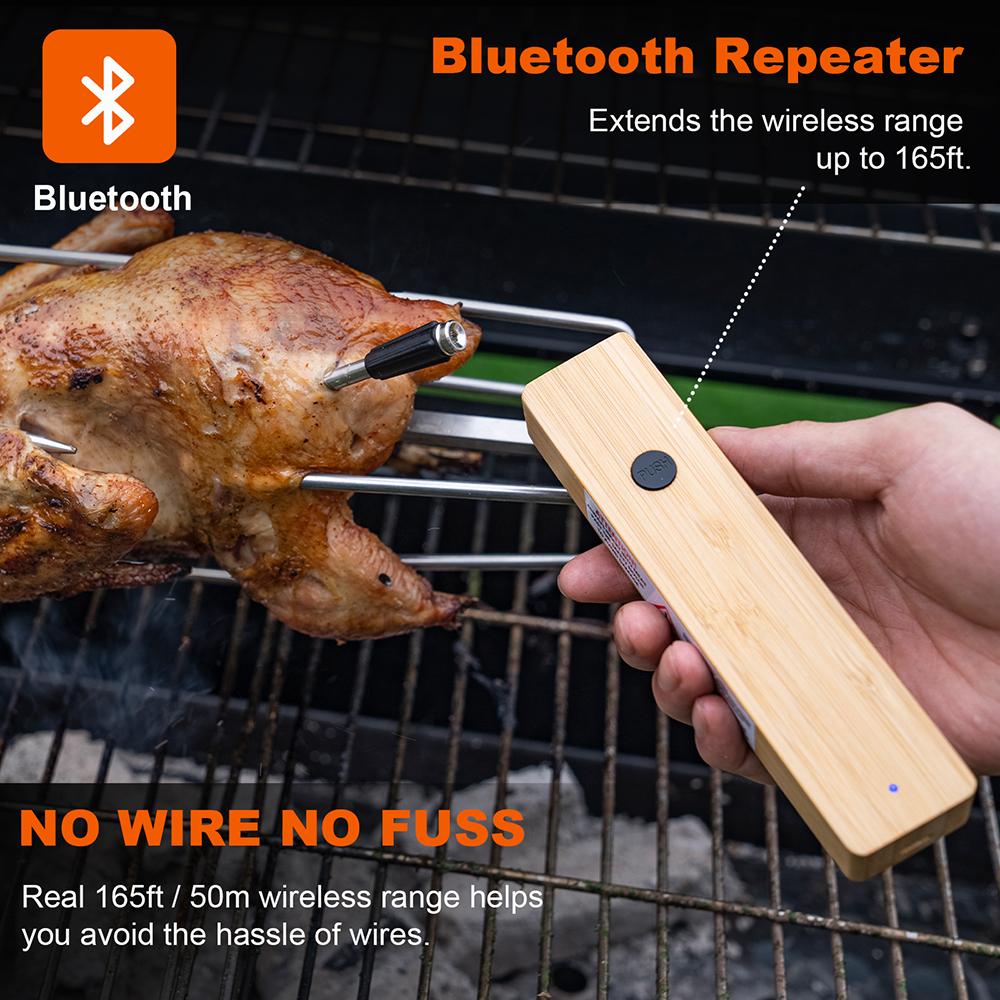 Wireless Meat Thermometer Waterproof Probe Bluetooth Food Thermometer Support APP Remote Real-time Monitoring for BBQ Baking