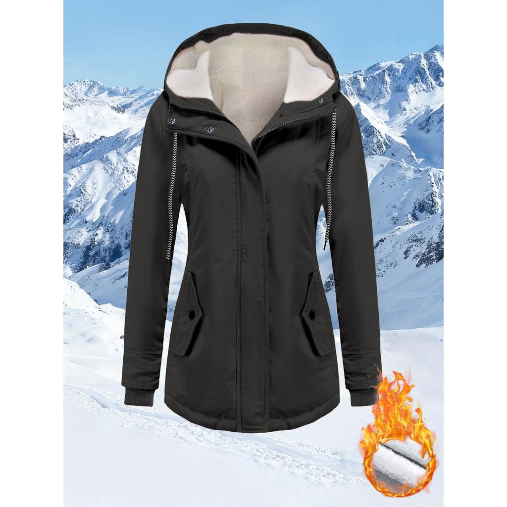 Autumn Winter Fleece Lined Hooded Jacket Waterproof Top for Men Women, Hot Popular Casual Outerwear