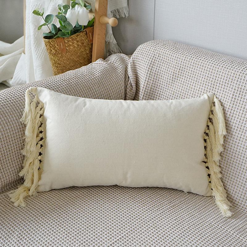 

1PC Bohemian Ethnic Fringe Throw Pillow Covers Tufted Living Room Decor Cushion Covers Soft Pillow Cover with Zipper Home Decor