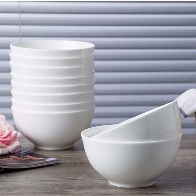 Pure White Ceramic Rice Soup Bowl
