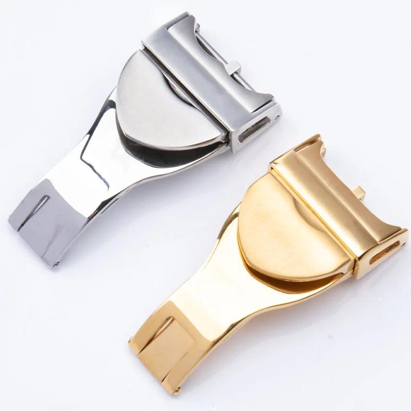 316L Edelstahl 18mm Faltschließe Uhrenschließe Für Tudor Armband Leder Kautschukband Ersatz Silber Faltverschluss