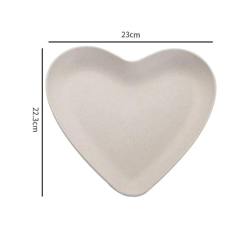 

Тарелка для закусок «Сердце любви», блюдо из пшеничной соломы, поднос для торта, десерта, салата, обеденный стол, тарелка для мусора, фруктовая тарелка, кухонная утварь