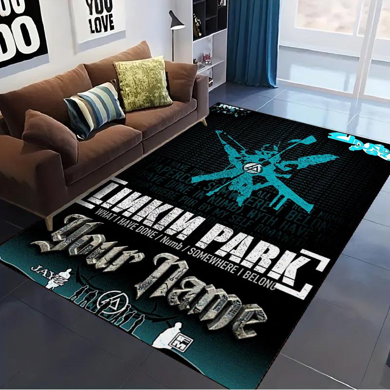 Name Custom Band Logo Linkin-Park Carpet Rug for Living Room Bedroom Home Sofa Decoration,Kids play Non-slip Floor Mat