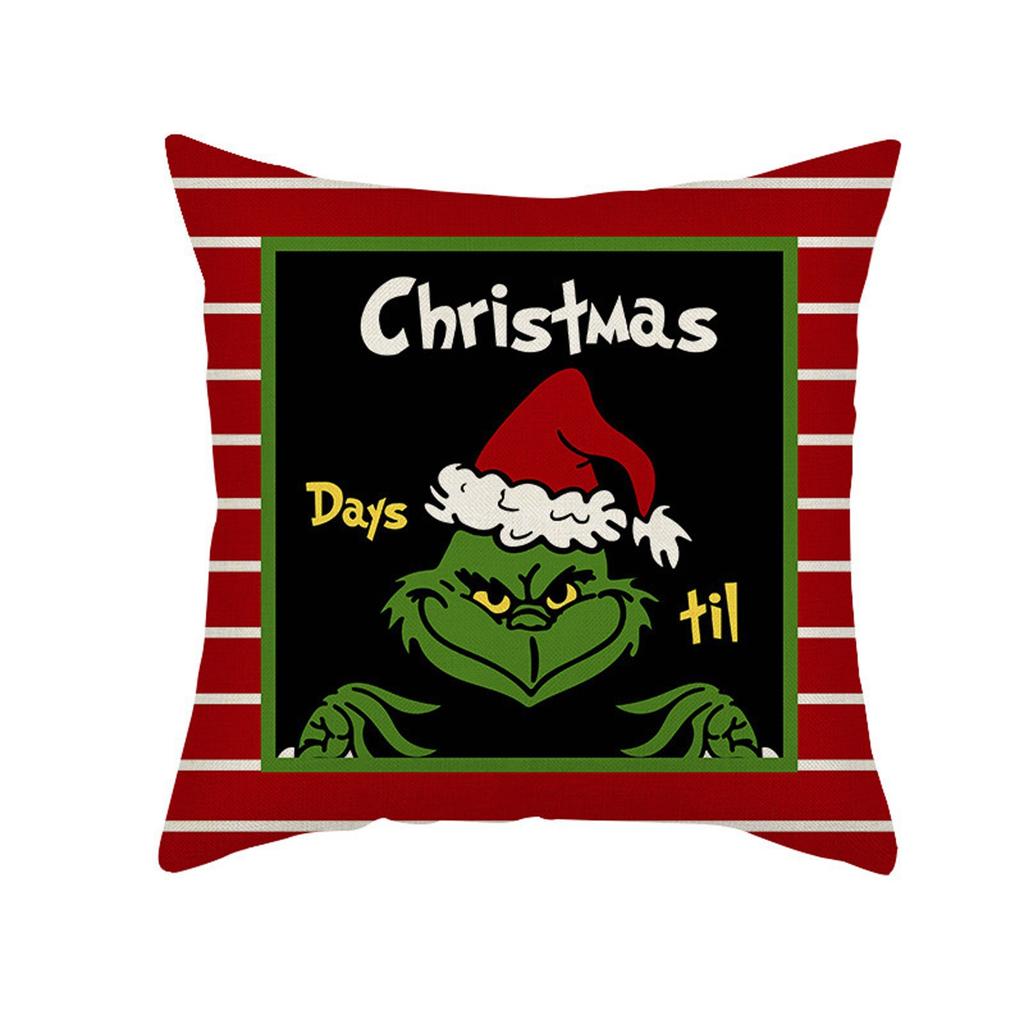 Christmas Happy Throw Pillow Cover, 18 X 18 Inch, Winter Holiday Cushion Cover Sofa Decor