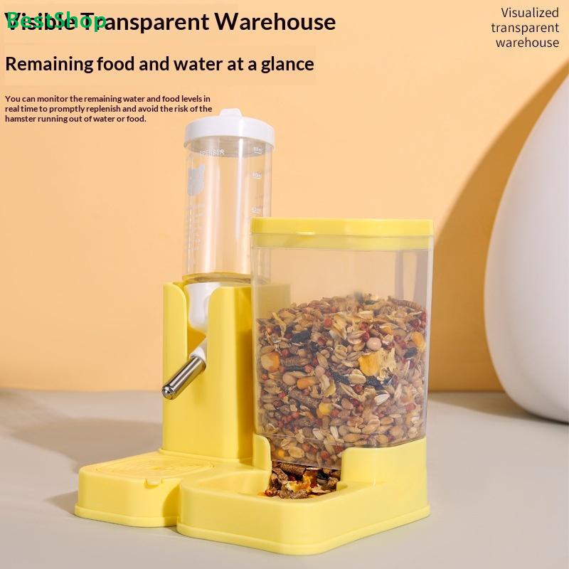 2-in-1 Hamster Feeder and Water Bottle | Integrated Food & Water Dispenser for Small Pets (Multiple Colors)