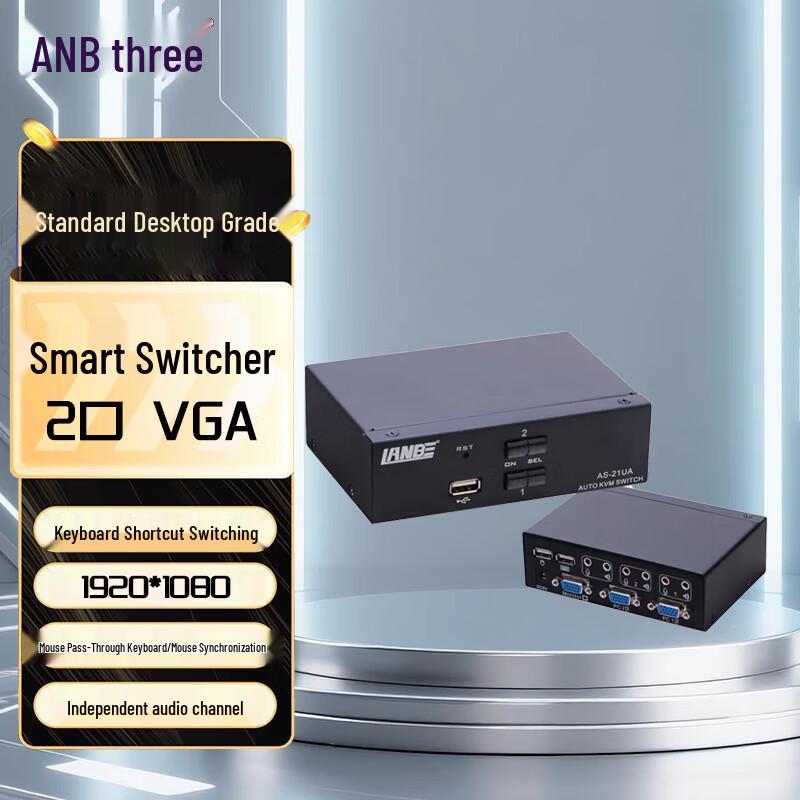 LANBE KVM Switch with Mouse Pass-Through
