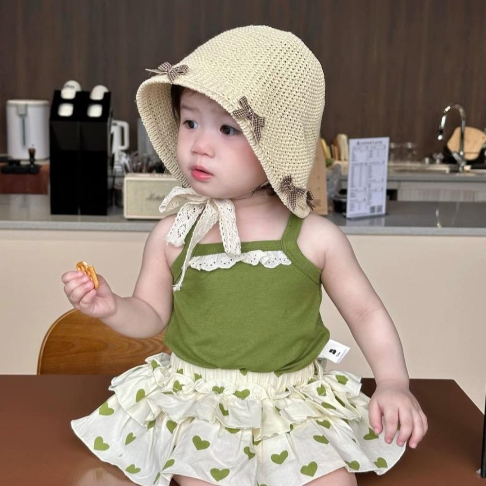 Sun Protection Children Panama Caps Foldable Baby Sun Hat Cute Bow Straw Hat