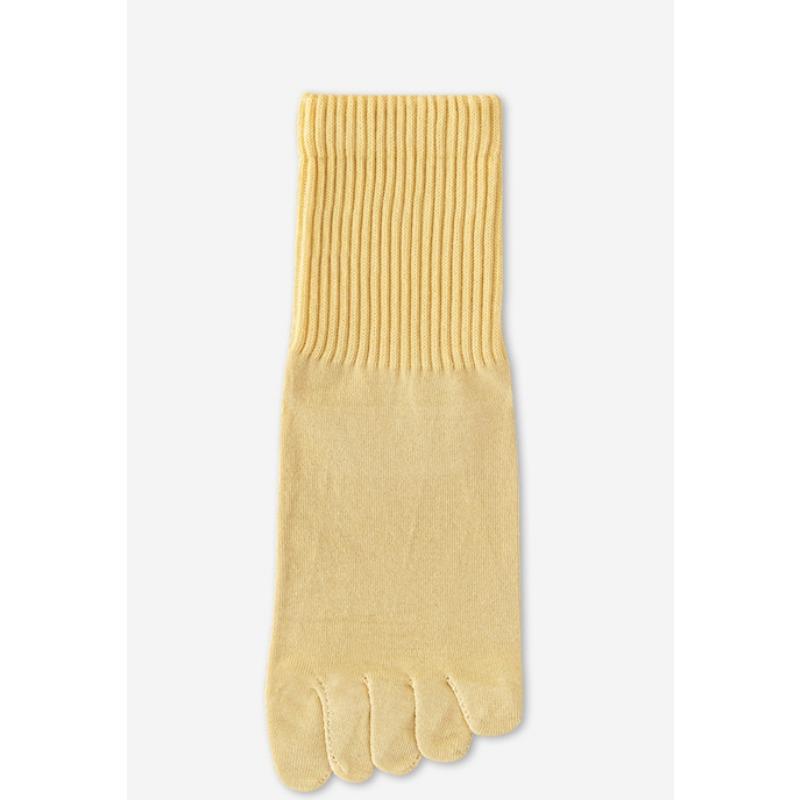 Women's Spring Five-finger Socks, Solid Color Sweat-absorbing Mid-calf Cotton Socks, Boneless Sewn Anti-pilling Toe Separation Socks