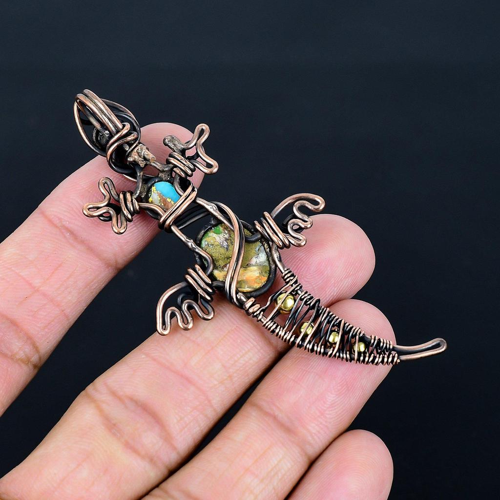 Orange Spiny Oyster Pendant, 999 Copper Wire Wrapped Gemstone Jewelry, Handmade Pendant Amazing Jewelry, Gift For Her