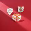 Alloy Eyecatching Lion Head Enamel Brooch For Festive Celebrations And Unique Fashion