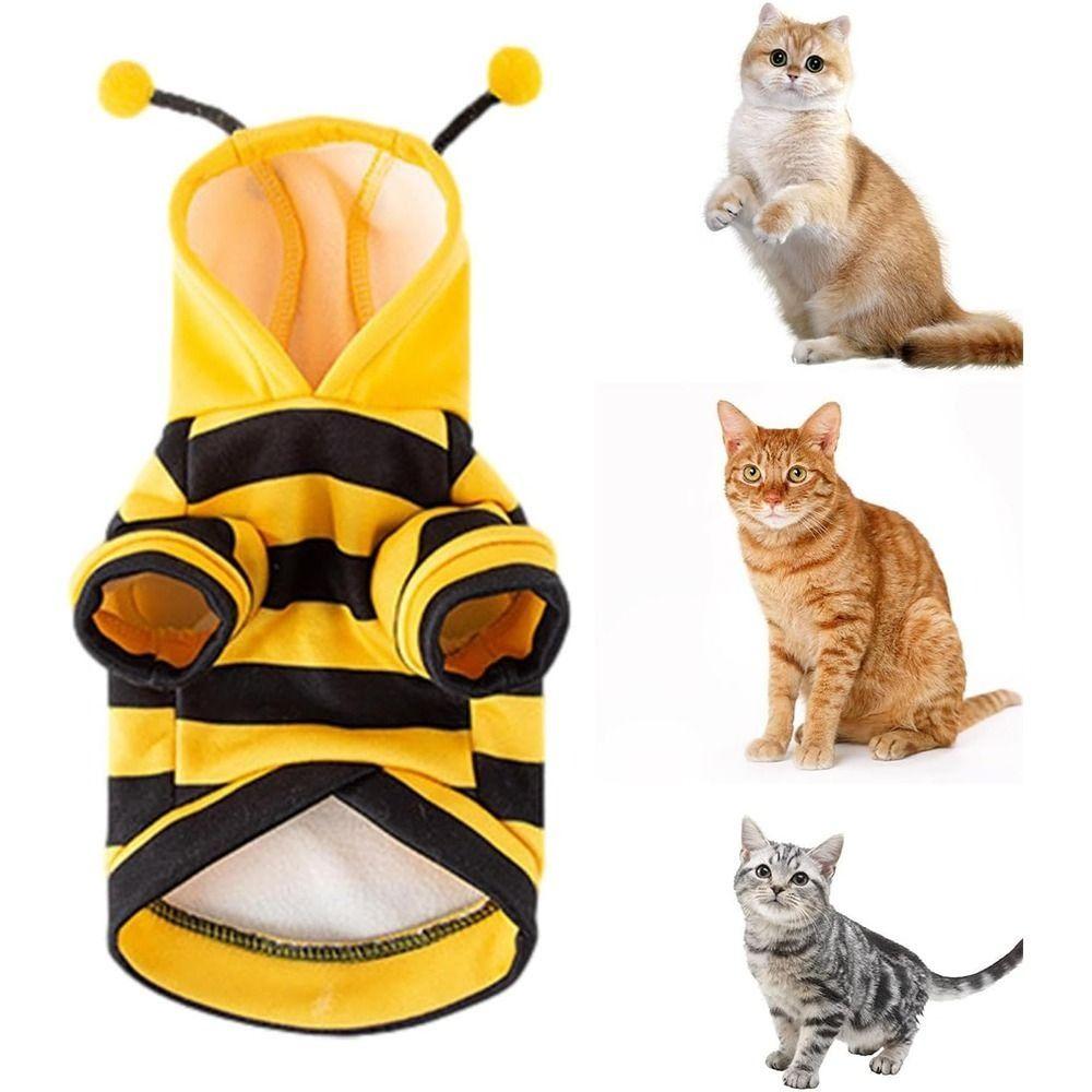 Weiche Katzen-Hunde-Kleidung Atmungsaktive Katzen-Urlaubs-Cosplay-Kleidung Haustier-Bienenkostüm Mit Kapuze Haustierbedarf