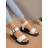 New Large-sized Solid-colored Thick-soled Sandals