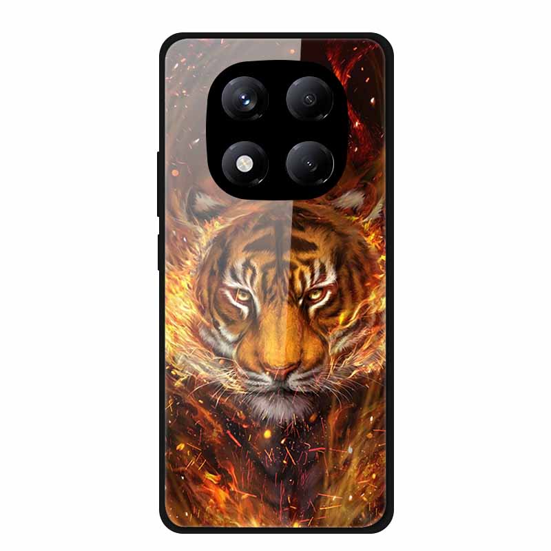 Tempered Glass Phone Case for Redmi Note 14 Pro 4G Cover Lion Wolf Hard Shell for Xiomi Redmi Note14Pro 4G Note 14Pro Cover Cool