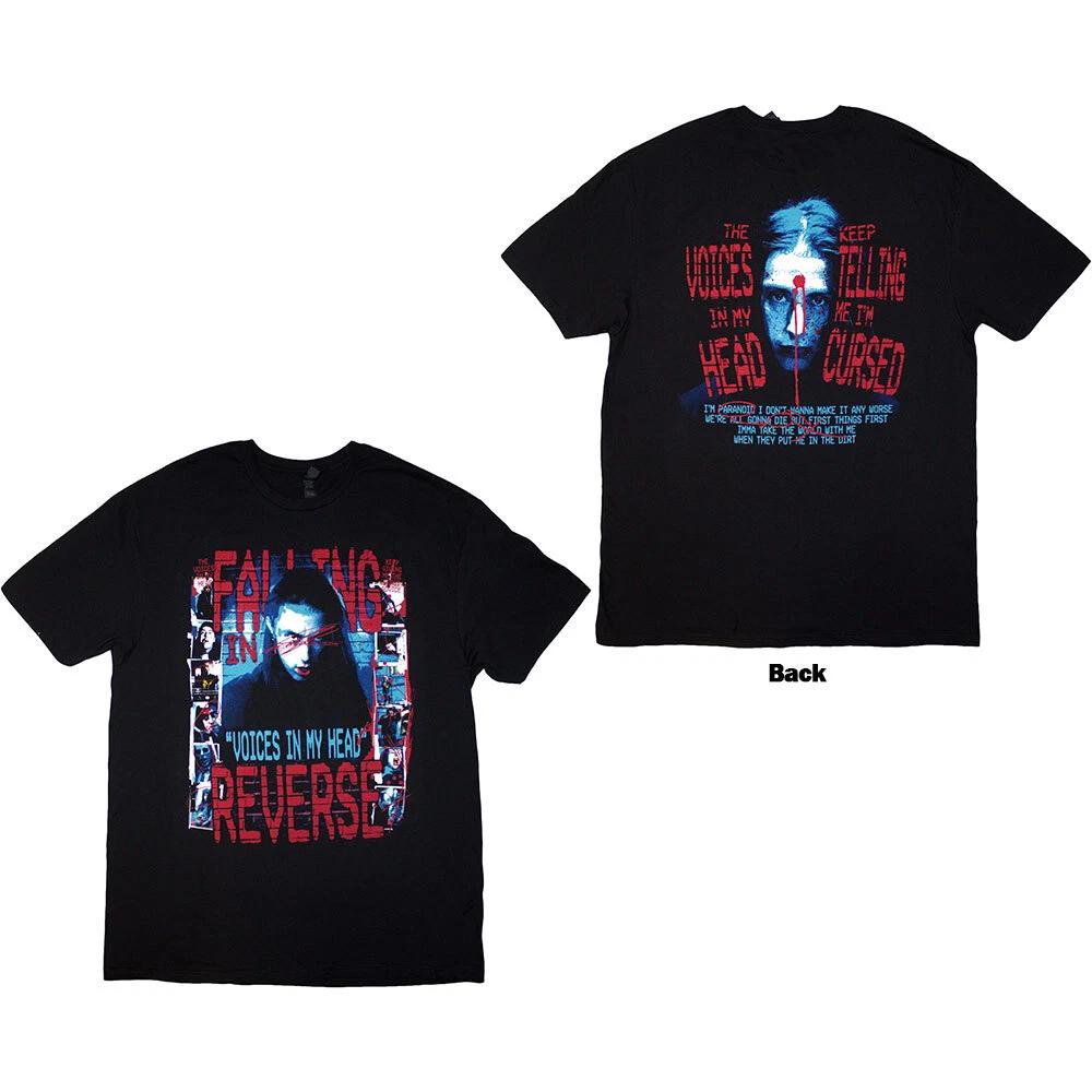 Falling In Reverse Unisex T-Shirt: Voice Collage (Back Print) (Large) S