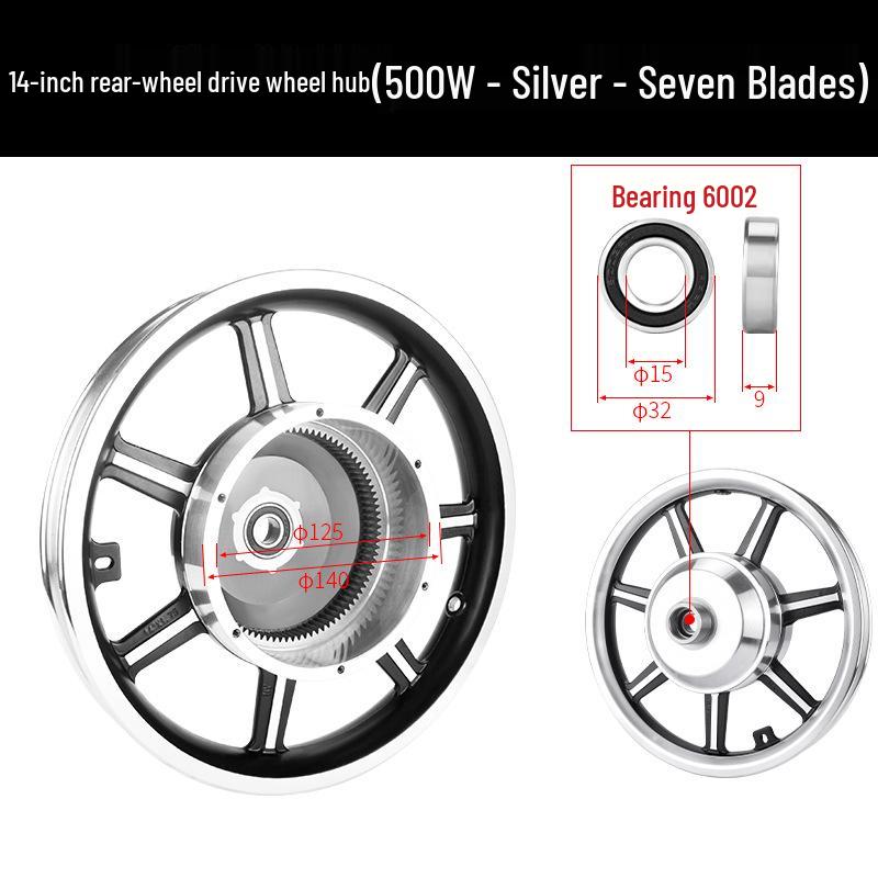 Electric Bicycle Wheel Hub Motor with 12/14/16-inch Aluminum Alloy Disc Brake, Folding Front and Rear Drive