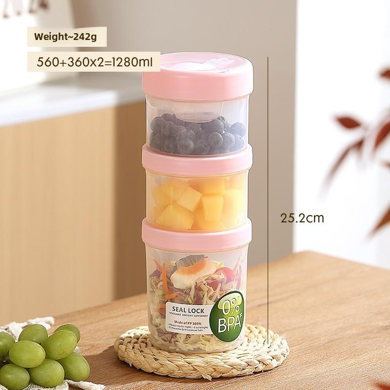 Portable Salad Bowl With Sealed Lid For Light Meals And Snacks