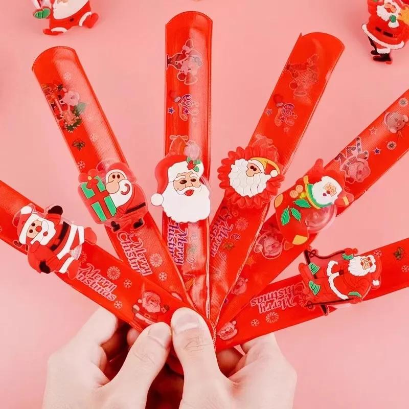 Christmas Glowing Snap Bracelet Father Christmas Sparkling Wristband Santa Claus Luminous Clap Bracelets Festival Carnival Prop