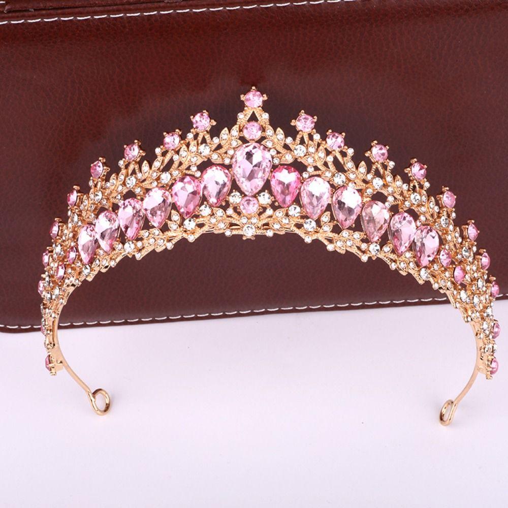 Luxury Zinc Zinc Alloy Princess Crown Shiny Bridal Headwear Trendy Girls Party Headbands  Themed Parties