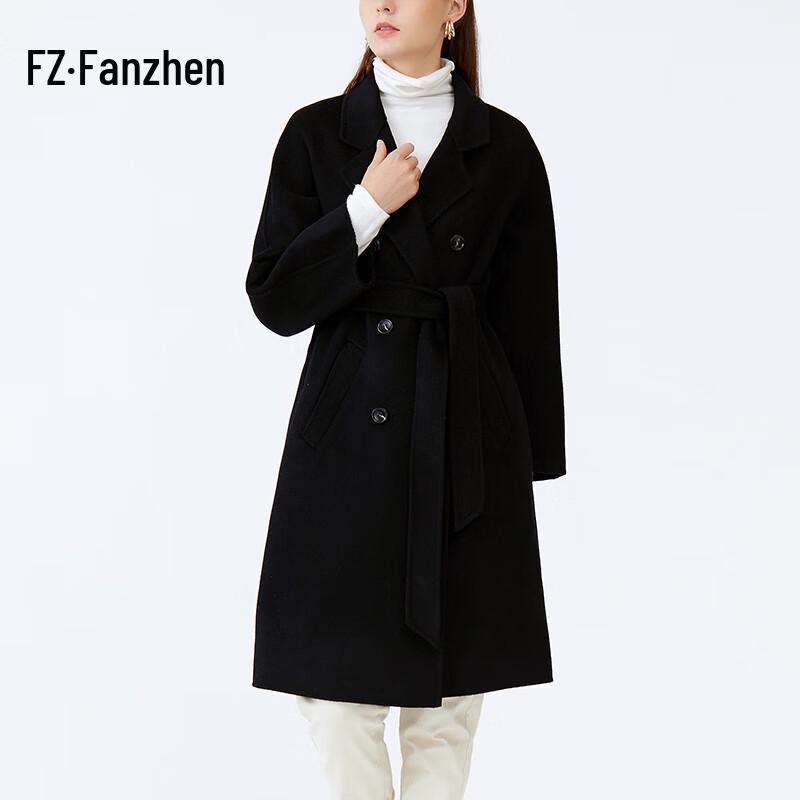 Fanzhen Women's 100% Wool Loose-Fit Mid-Length Coat
