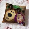 Cartoon M-Masha And The Bear Cushion Cover Premium Comfort Reversible Pillow Cove -Two In One Design For Any Room & Car Interior