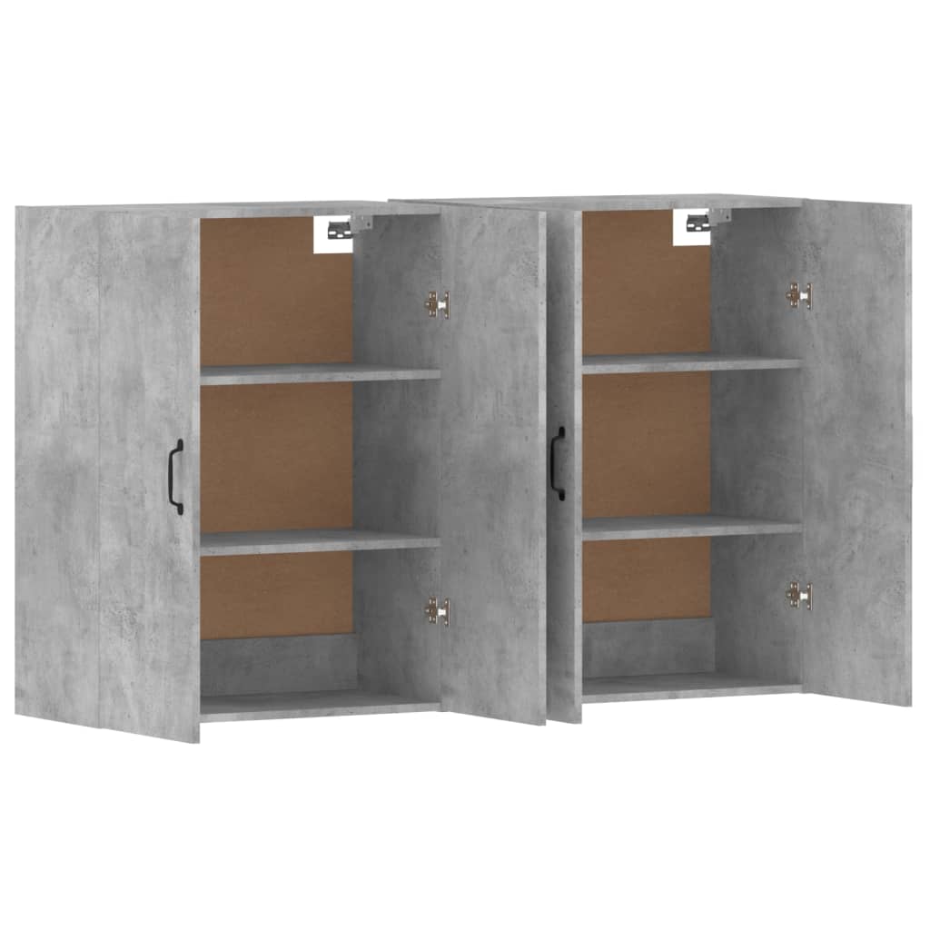 Wall Cabinets 2 pcs Concrete Grey Particleboard