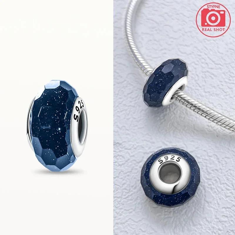 Real Coppercolored Shiny Murano Glass Beads Round Charms Fit Original Bracelet Diy Fine Jewelry Gifts For Women