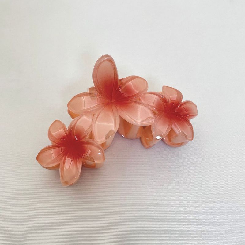1pc Conjoined Egg Flower Claw Clip Beach Vacation Flower Hair Clip, Shark Clip Hair Accessory Headband