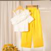 Módní sada pro dívky - Letní dětská ležérní pruhovaná široká dvoudílná sada