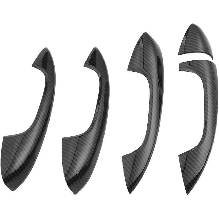 for Carbon Fiber 4pcs Car Door Handle Cover Trim,ABS Carbon Fiber Cover Trim for C-Class W205 GLC X253 2015-2018