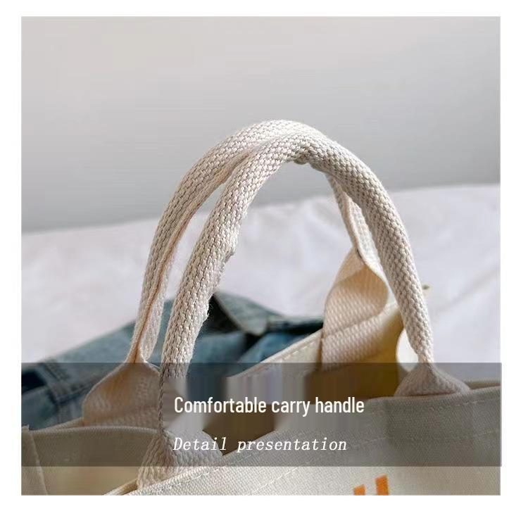 Women's Small Canvas Tote: Japanese & Korean Style Lunch & Handbag for Work or School