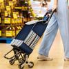 Grocery Cart Small Cart Climbing Stairs Folding Small Trailer Hand-Pulled Trolley Household Portable Storage Shopping Cart