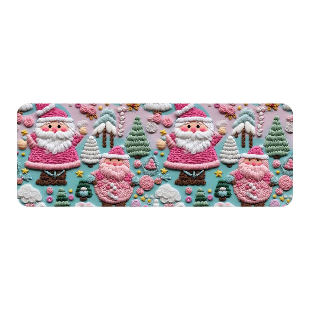 Christmas Kitchen Anti-slip Mat Carpet Flannel Doormat
