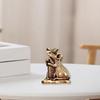 Small Animal Sculptures Golden Love Mouse Statue Home Decors Accent Mice Figurines Gift for Pet Lover Desktop Ornament