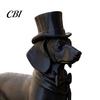 Modern Dog Figurine 3D Printed Gentleman Dachshund Figurine, Elegant Sculpture Desktop Ornament, Retro Animal Ornament Solid Matte Black Art