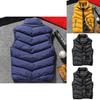 Mens Winter Warm Padded Sleeveless Puffer Jacket With Stand Collar And Zipper Closure