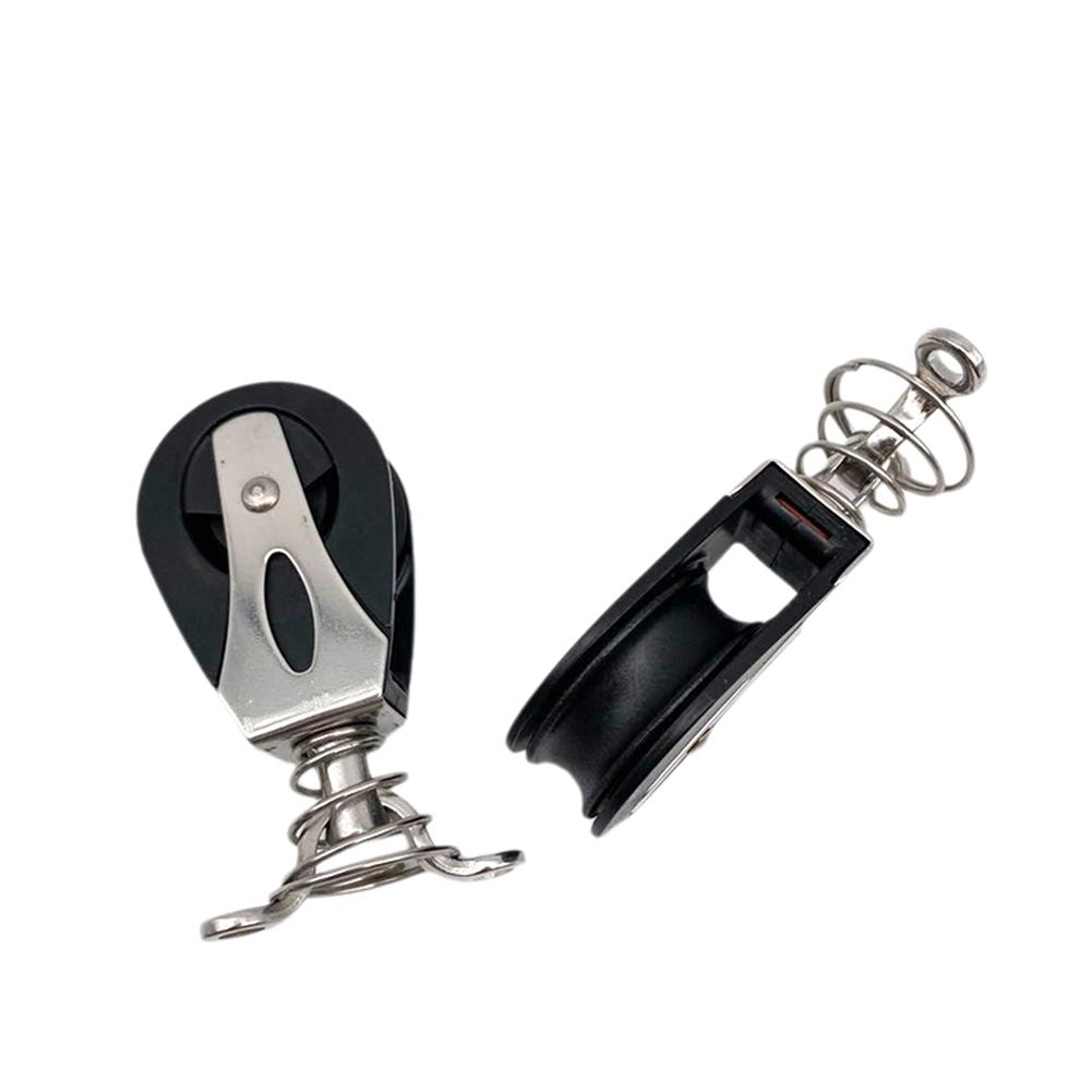 AB12-Stainless Steel Nylon Pulley Block Sailing Boat Loading Single Kayak Pulley Block Lifting Swivel Bearing Sheave