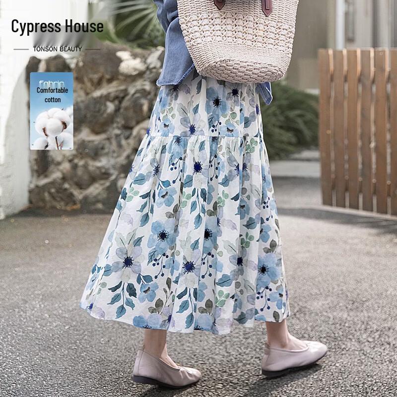 

Silkbay Women s High-Waist Floral Midi Skirt S