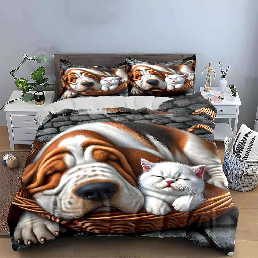 "Cozy Paws' Nap Haven" Bedding Sets Duvet Covers Pillowcases(1* Duvet Cover 2* Pillowcases Without Duvet Insert)