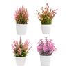 Simulated Small Potted Plants Maintenance-free Pink Faux Flowers With Pots 1 Pc