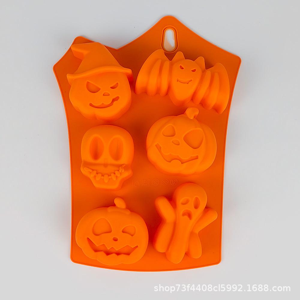 Halloween Silicone Mold for Pumpkin Ghost Skull Bat Shapes Reusable Baking Molds for Cake Decoration Resin Plaster Crafts